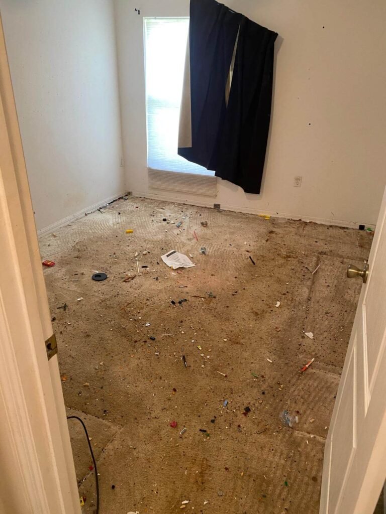 Empty bedroom after hoarder home junk removal in Rockledge FL