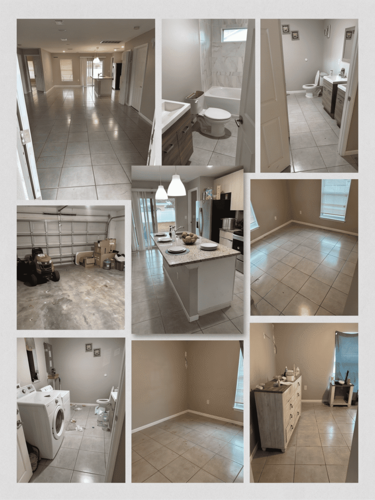 before and after Tenant Cleanouts in Brevard County showing full property cleanup and junk removal