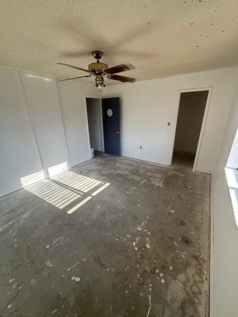 Bedroom with rebuilt closets after Palm Bay demolition project