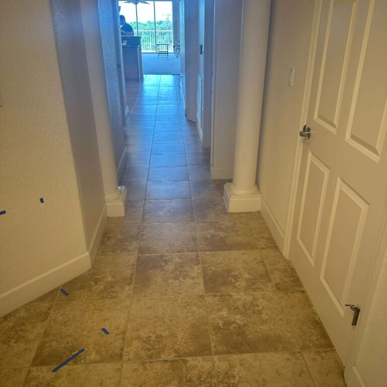 Living room cleared and prepared for renovation