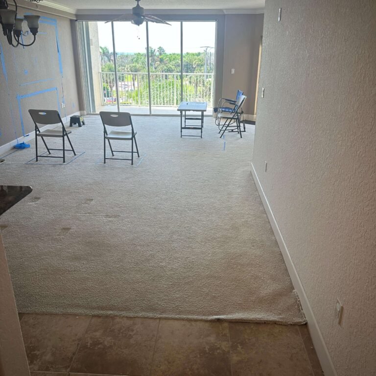 Cleaned living room after flooring removal
