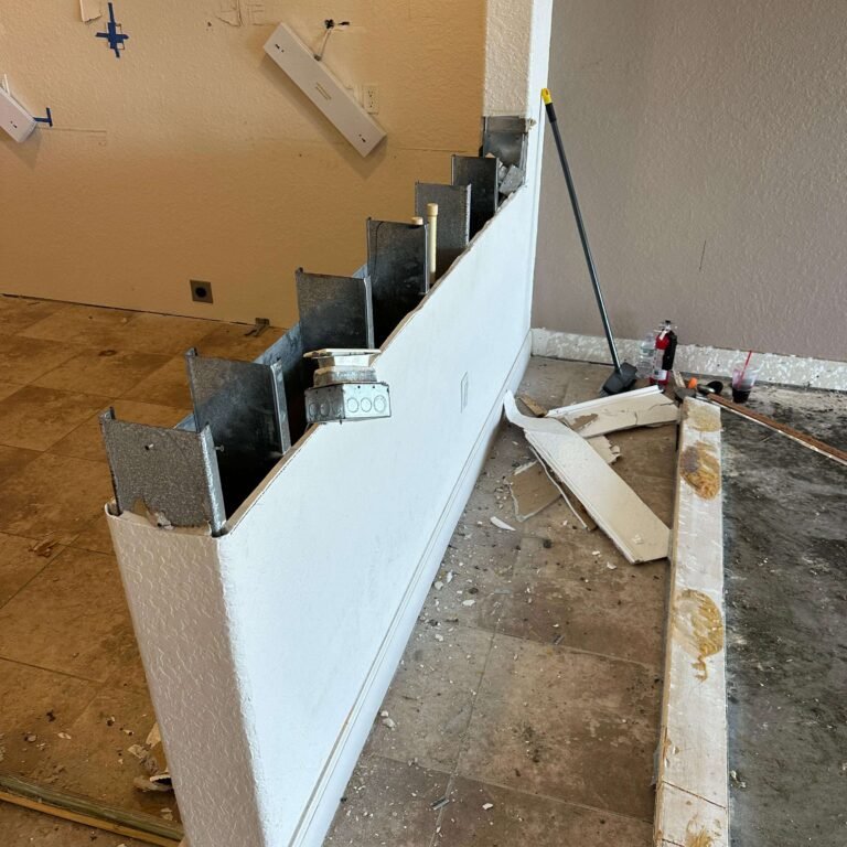 Partial interior wall opened during condo demolition